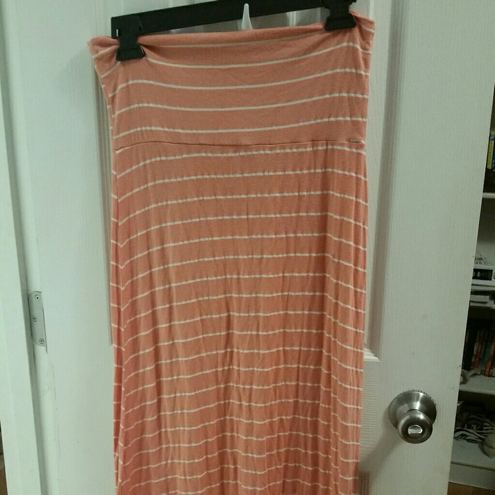 Pink and cream maxi skirt
